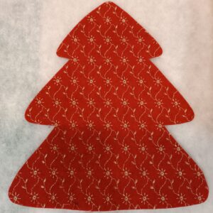 Rosso Melange Ricamato Oro | Fustellato Albero di Natale